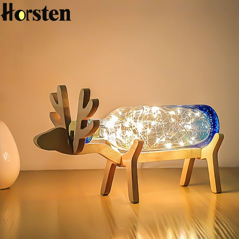 Nordic Creative Wood Deer Lamp