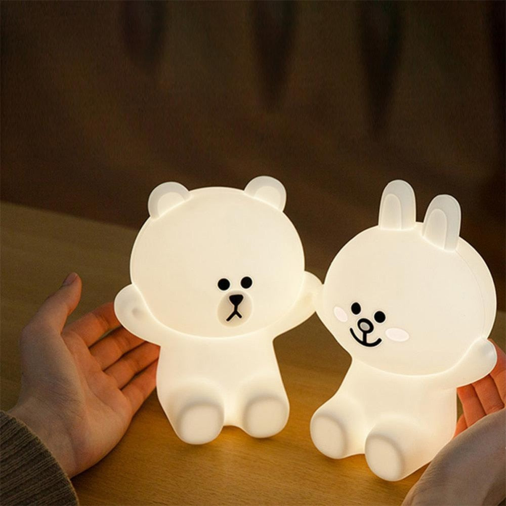 Brown Bear Cony Rabbit Touch Control LED Night