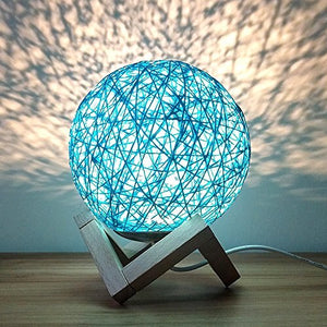 15CM Dimmable Rattan Ball Bedside Table Lamp
